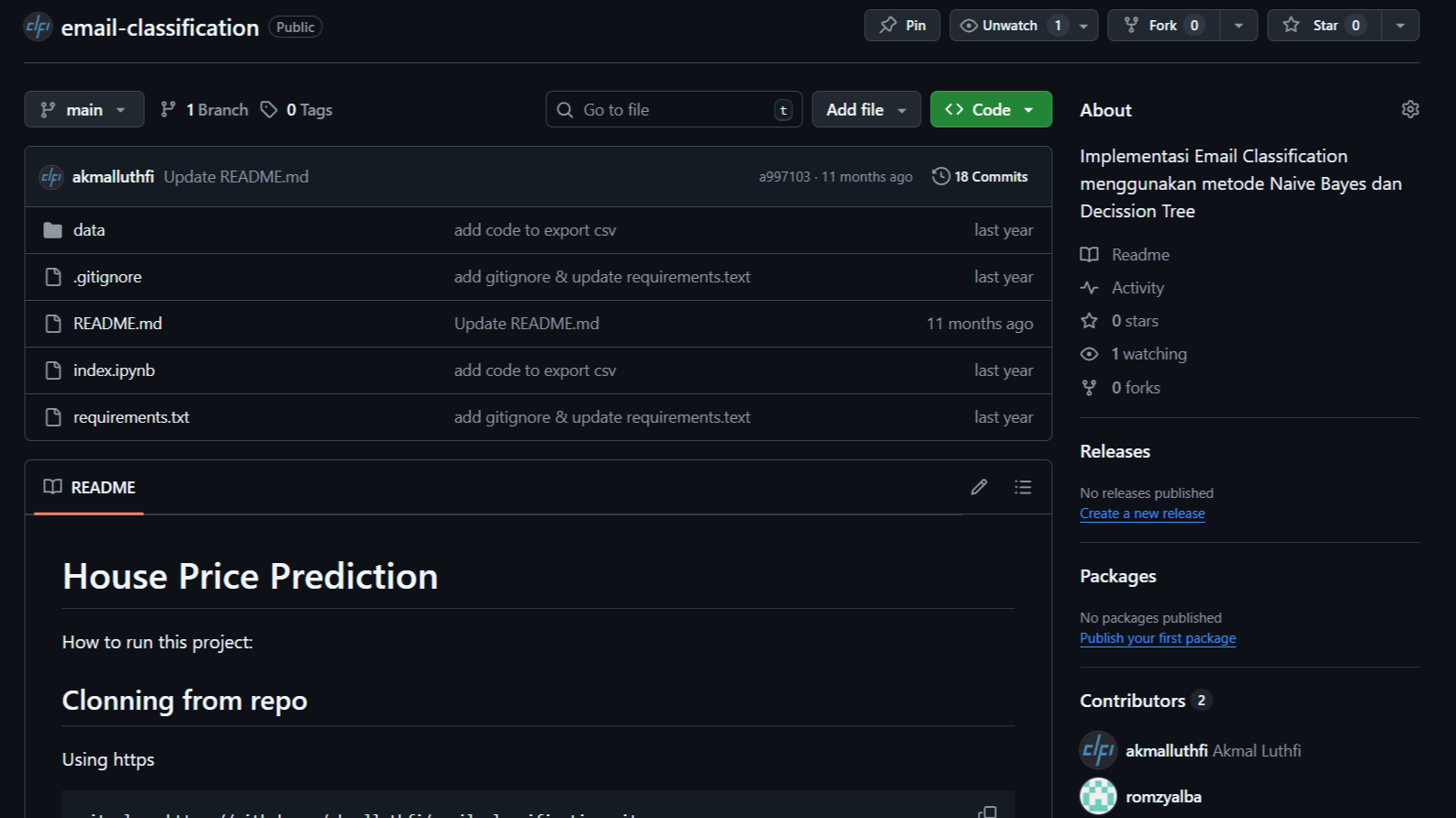 Spam Email Classification